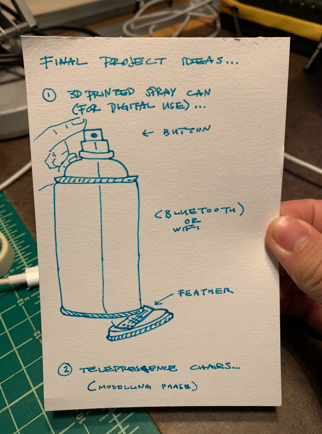 Giancarlo — more IoT exercises and Final ideation – Making Studio